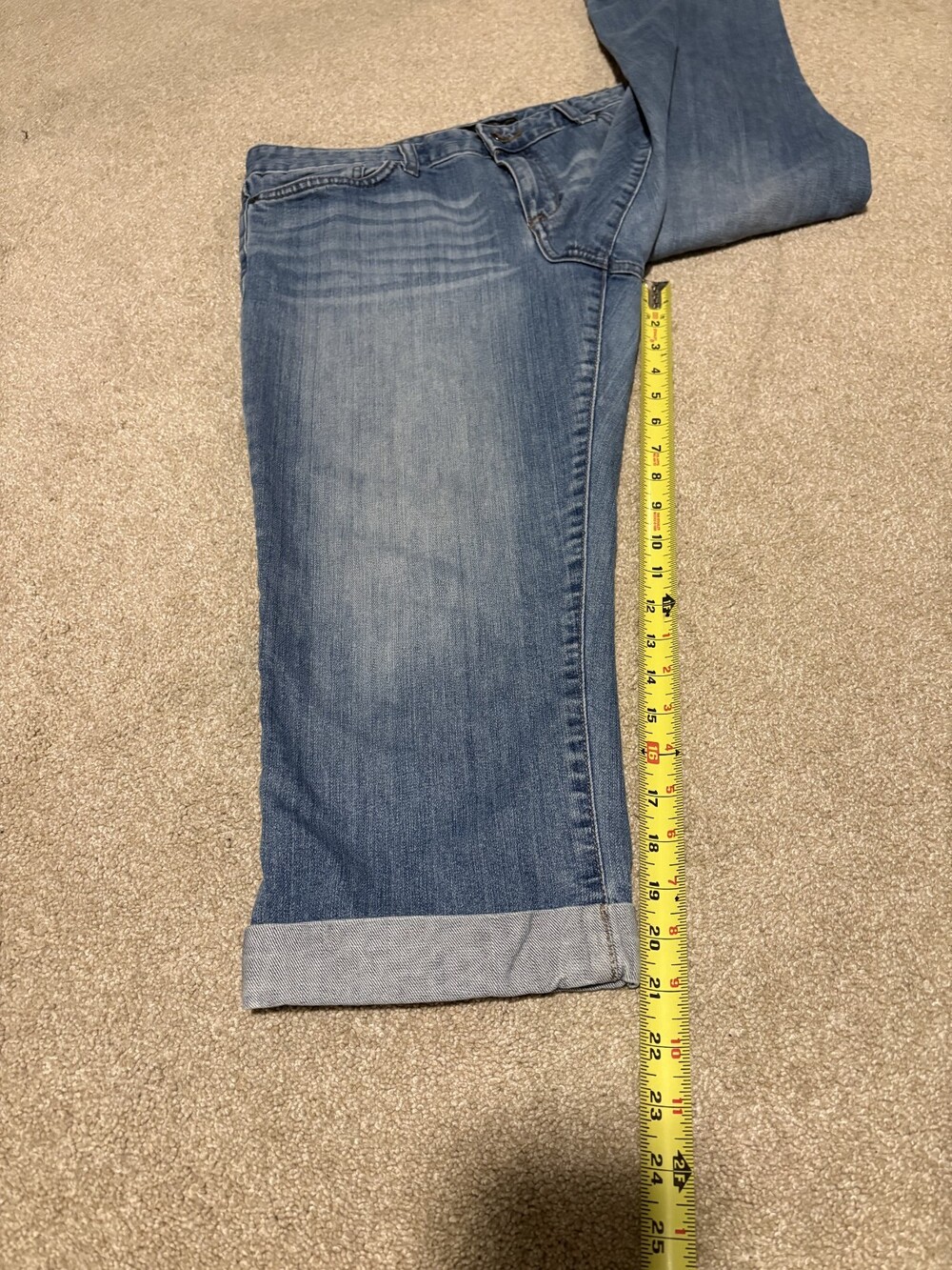 Calvin Klein Jeans Womens Sz 10 Capris Cuffed Slim Medium Wash Blue 21" Inseam - Picture 9 of 10